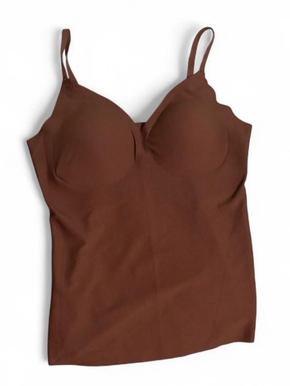 Seamless Sculpting Cami Tank with Built-In Cups - Brown